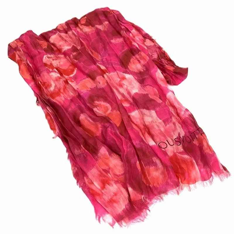 Louis Vuitton pink  Color Cotton Silk Scarf (Pre-Owned)