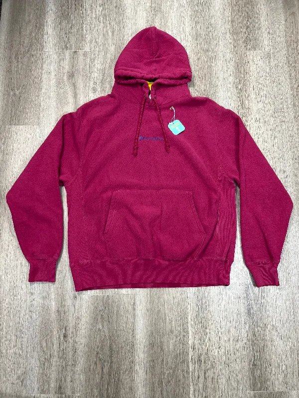 Sweatshirt Hoodie By Champion In Pink, Size: L