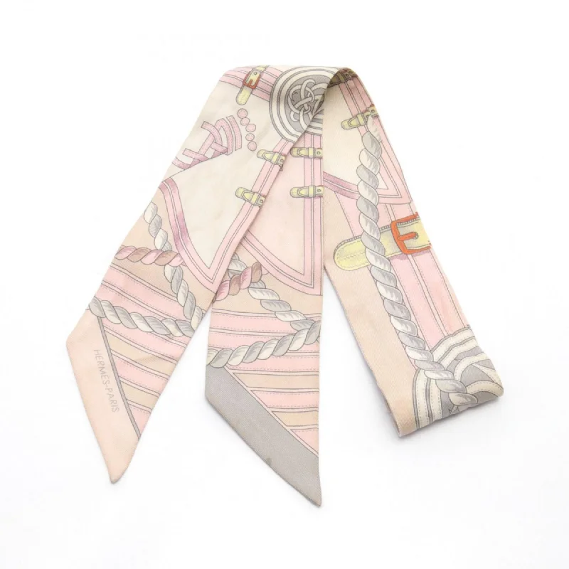 Hermes   pink Silk Scarf (Pre-Owned)