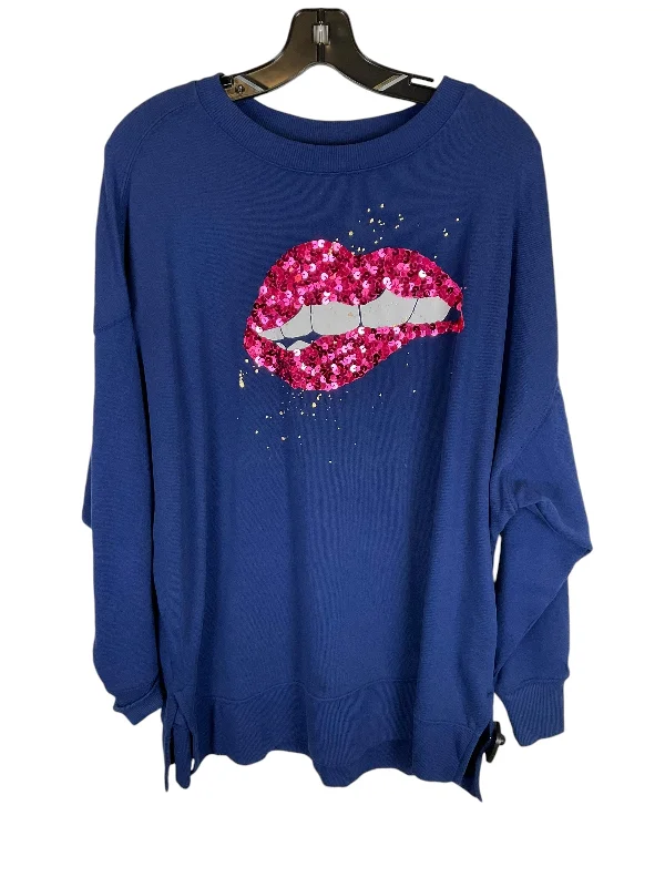 Sweatshirt Crewneck By Crown And Ivy In Blue, Size: L