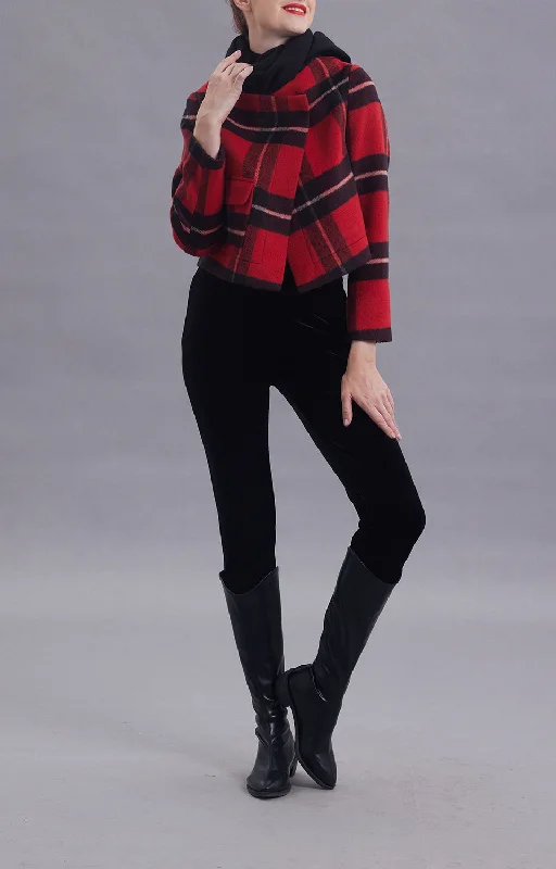 Annabella Red Plaid Wool Jacket