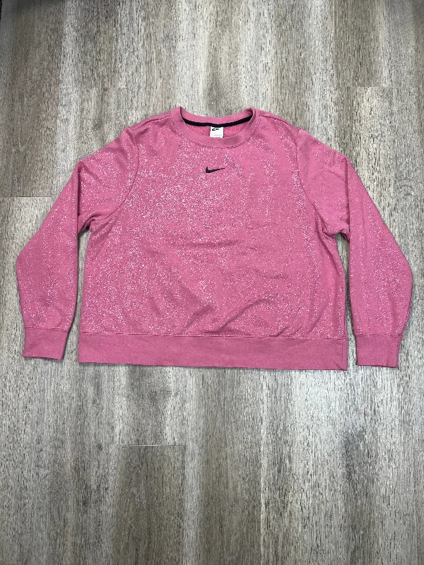 Sweatshirt Crewneck By Nike Apparel In Pink, Size: 1x