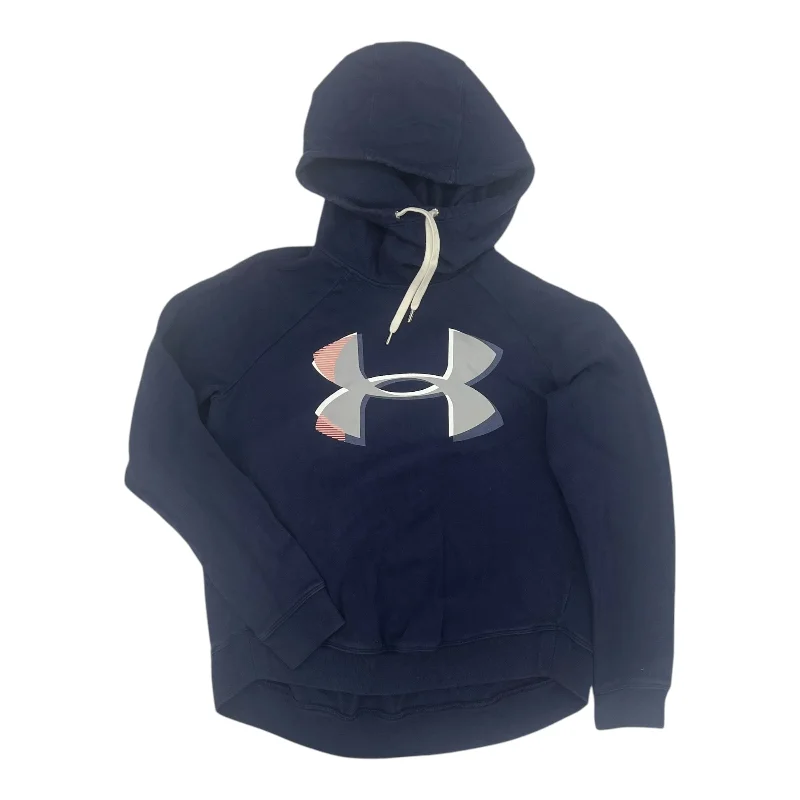 Athletic Sweatshirt Hoodie By Under Armour In Navy, Size:M