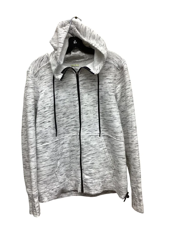 Sweatshirt Hoodie By Tek Gear In Black & White, Size: S