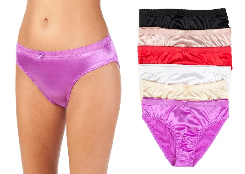 High Waist Silky Satin Bikini Panties