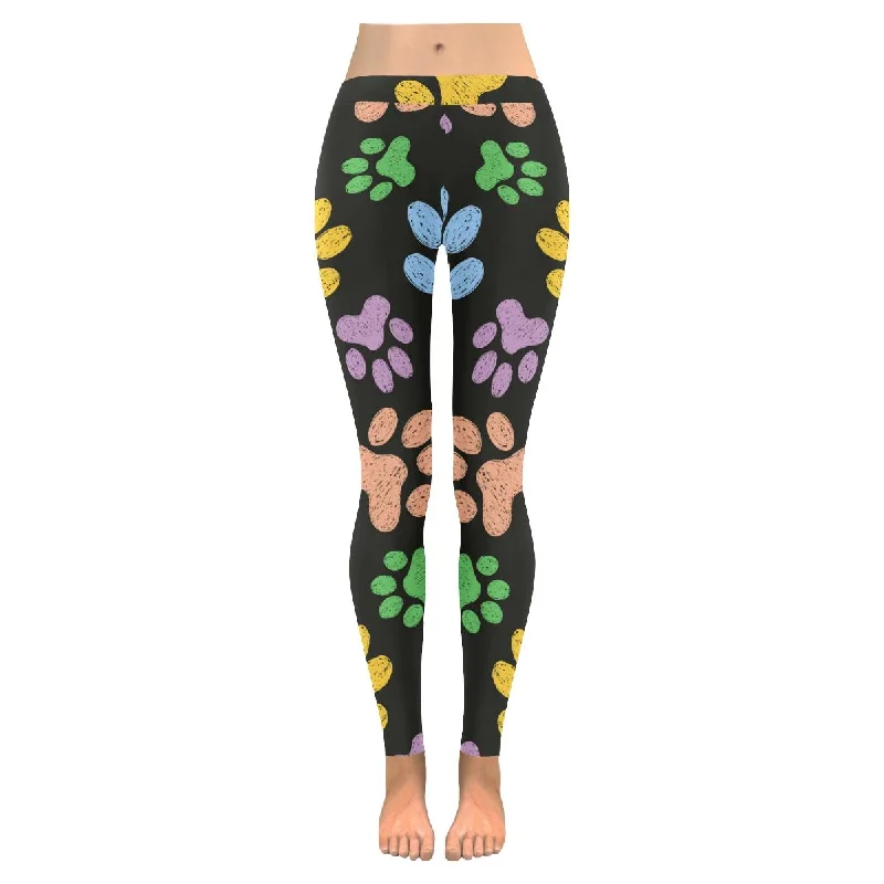 Womens Doodle animal footprints print graphic outdoor plus size Leggings XXS-5XL