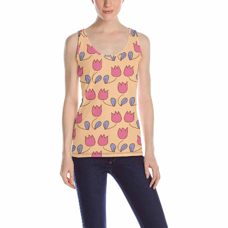 Womens Tank Tops print with cute rose flowers pattern