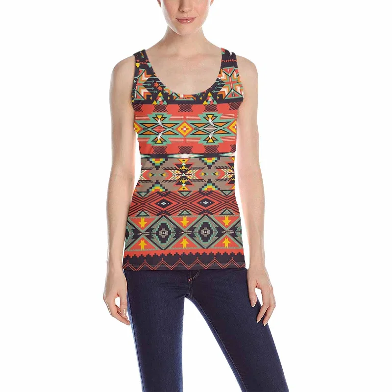 Womens Tank Tops print with retro Aztecs pattern