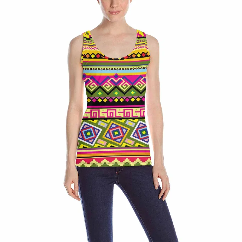 Womens Tank Tops print with Latin American pattern