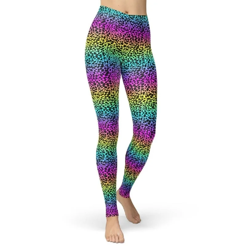 Legging Léopard Streetwear Arc-en-Ciel