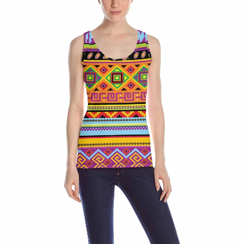 Womens Tank Tops print with ethnic Mexican pattern