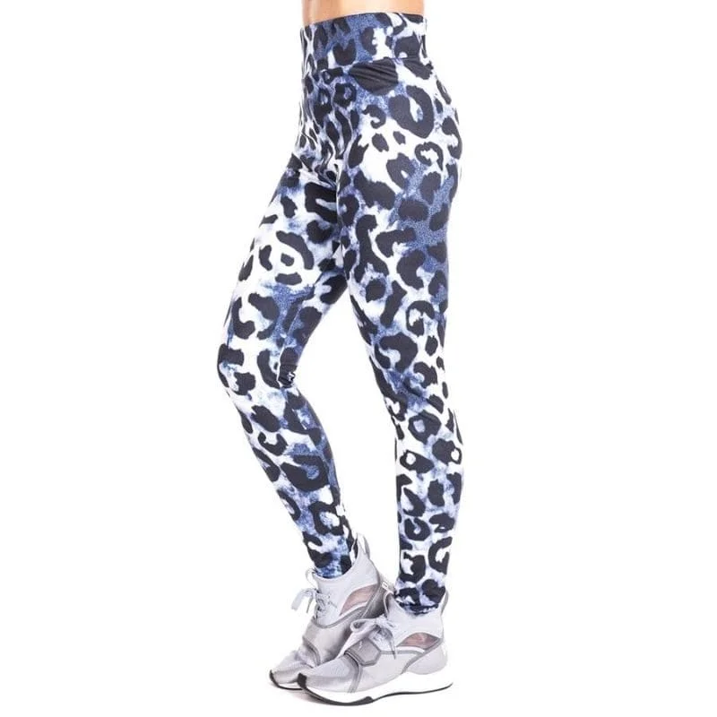 Legging Léopard Femme Bleu