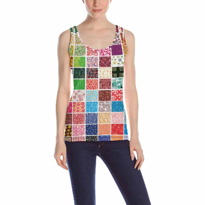 Womens Tank Tops print with colorful lattice