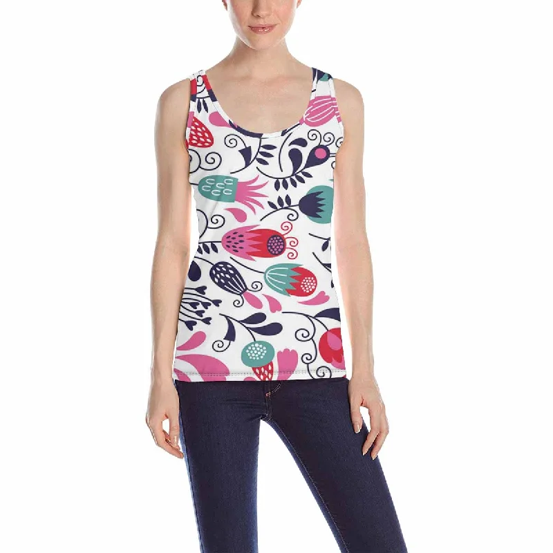 Womens Tank Tops print with colorful rose flowers