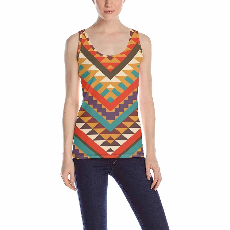 Womens Tank Tops print with Colorful aztec pattern