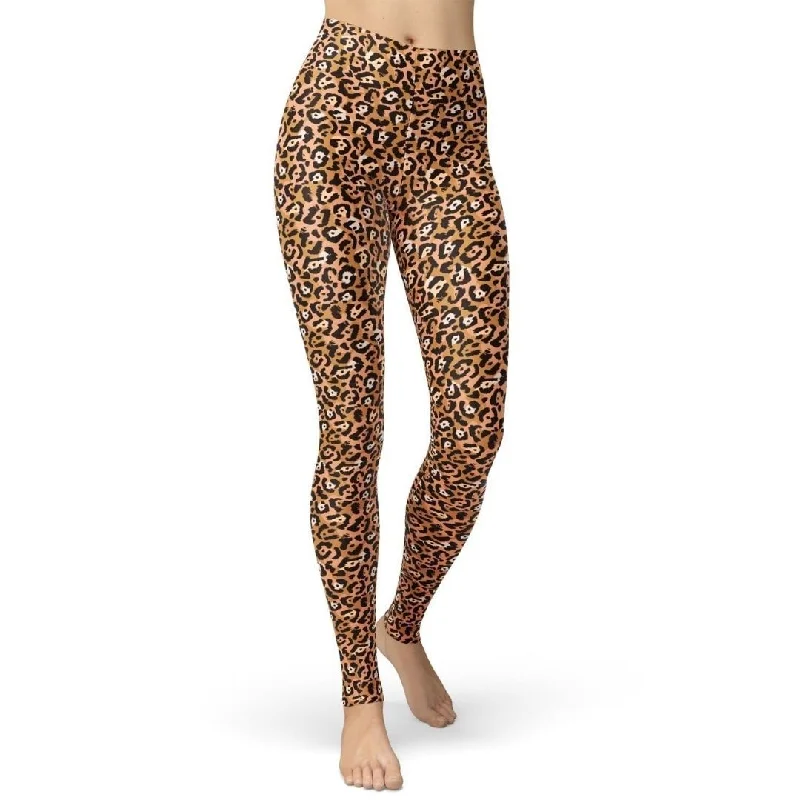 Legging Léopard Streetwear Marron