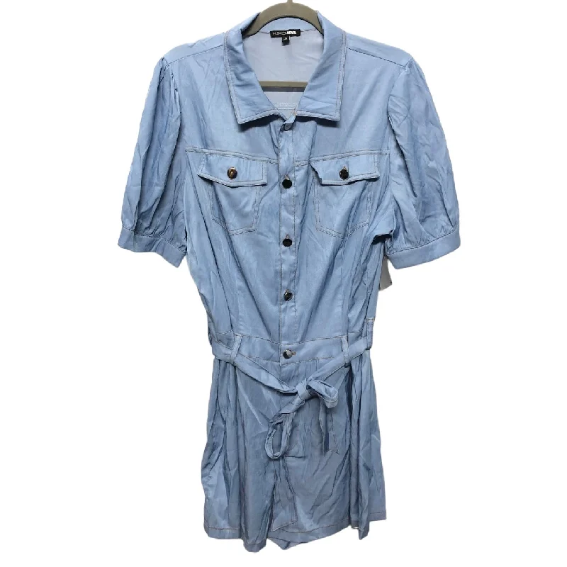 Romper By Fashion Nova In Blue Denim, Size: 2x