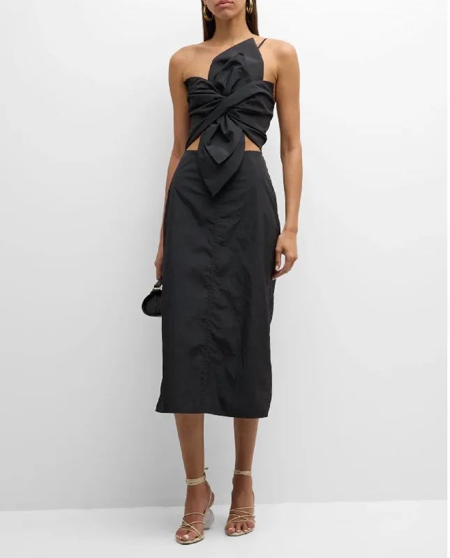 Carmen Midi Dress In Black