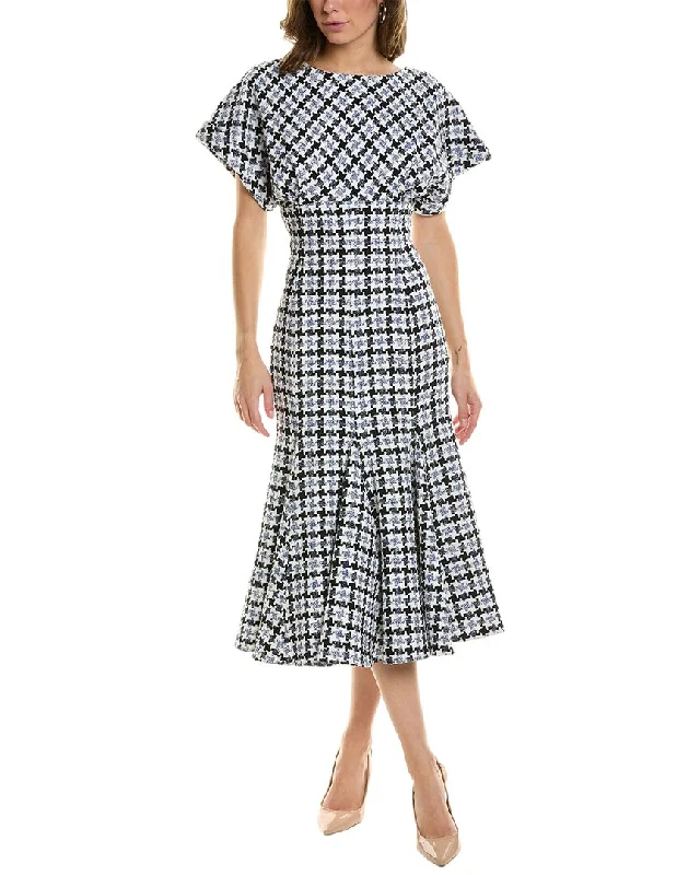 Carolina Herrera Fitted Wool-Blend Midi Dress