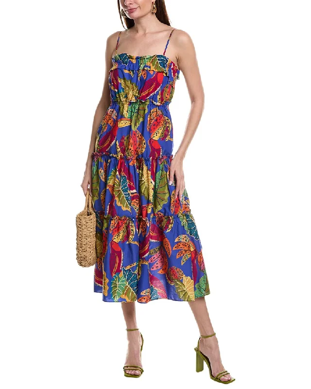 FARM Rio Beaks & Bananas Midi Dress