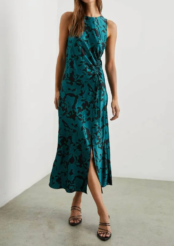 Gabriella Midi Dress In Teal Ice