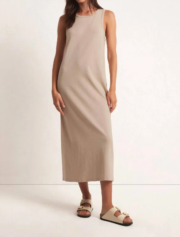 Mystic Midi Dress In Putty