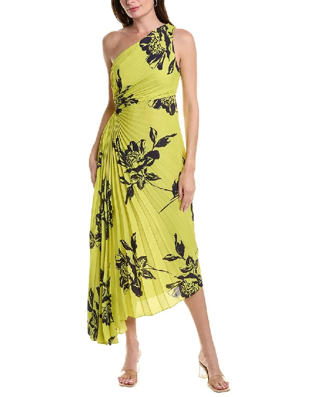 Nicole Miller One-Shoulder Midi Dress