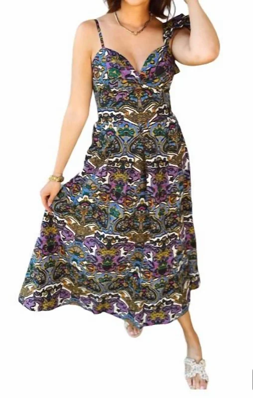 Solana Midi Dress In Mosaic