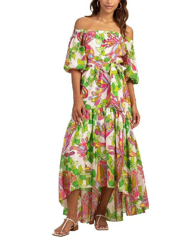 Trina Turk Eye Popping Silk Midi Dress