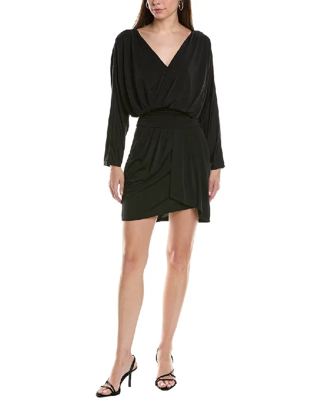 Krisa Drape Skirt Surplice Mini Dress