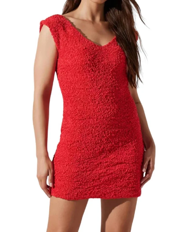 Odelle Bodycon Mini Dress In Red