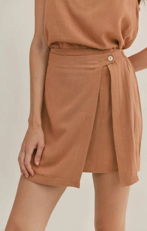 Out West Mini Skirt In Tan