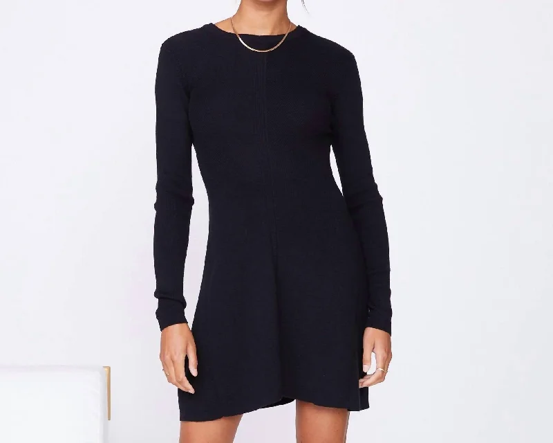 Sweater Mini Dress In Black