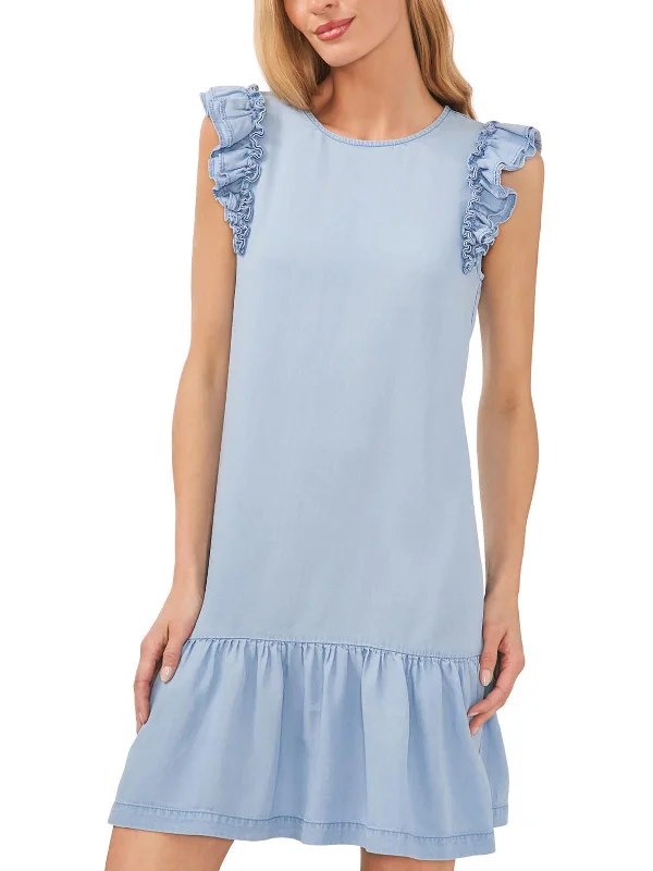 Womens Ruffle Summer Mini Dress