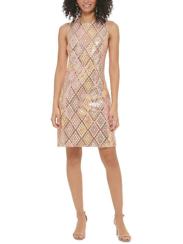 Womens Sequined Mini Cocktail And Party Dress