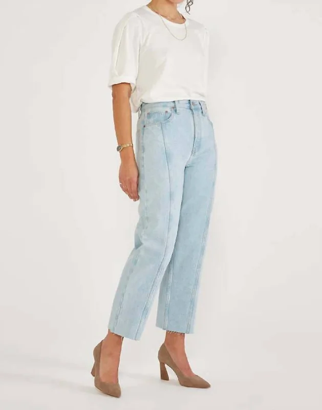 Tyler Seamed Cropped Jeans In Sea Breeze