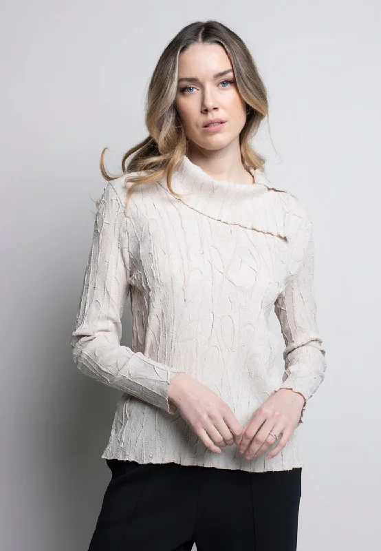 Split Collar Embossed Top