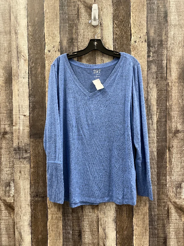 Top Long Sleeve By Maurices In Blue, Size: 1x