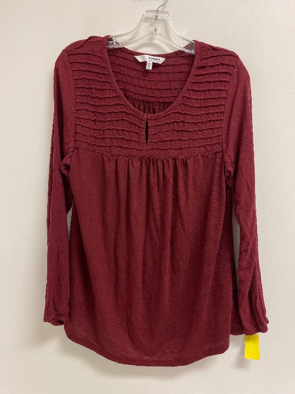 Top Long Sleeve By Sonoma In Red, Size: Xl