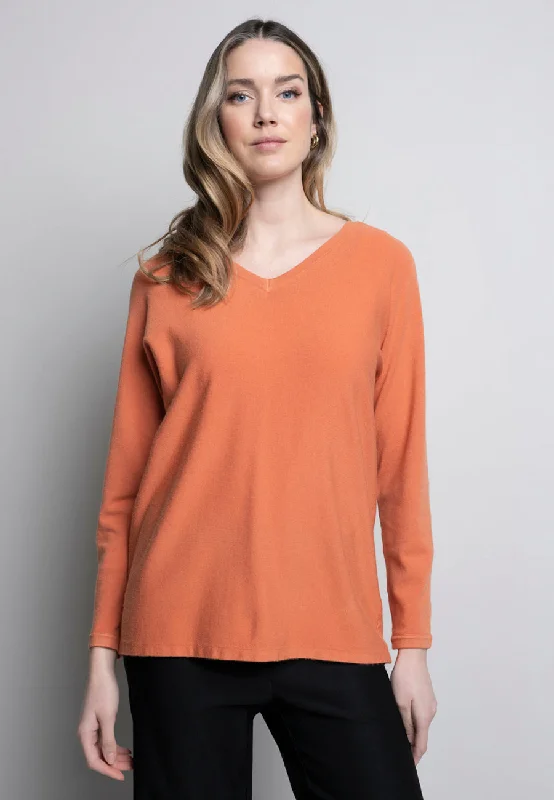 V-Neck Top With Button Trim