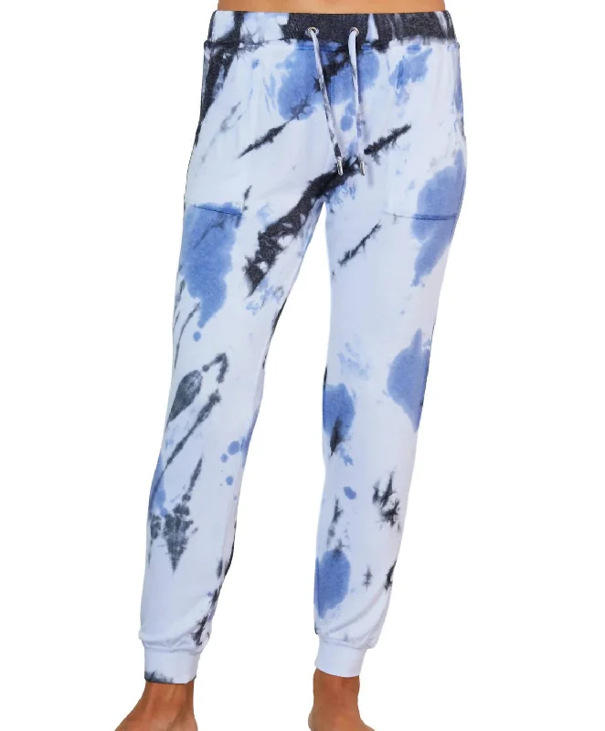 Marble Wash Jogger Pants In Peri