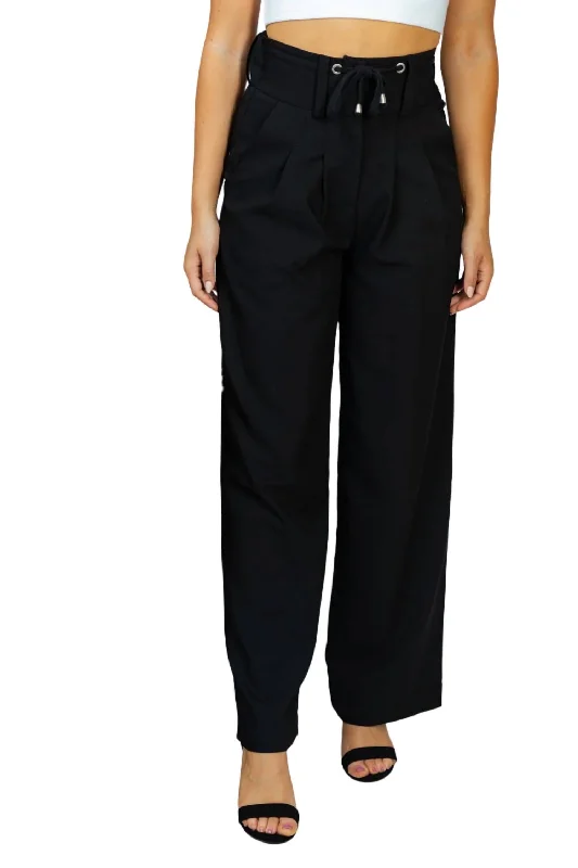 Wide Leg Trouser Pant In Black