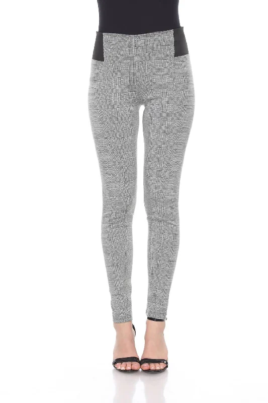 Women's Jacquard Slim Pants In Grey Square